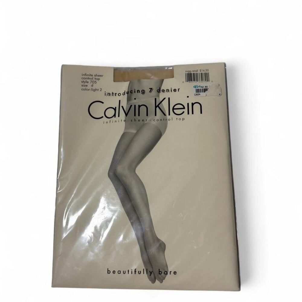 Vintage 1999 Calvin Klein infinite sheer size d panty hose tights size large NWT